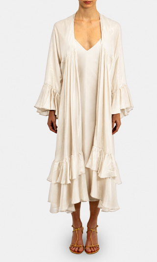 FABRIC CHIFFON LUREX LISO MARFIL VAINILLA ICE